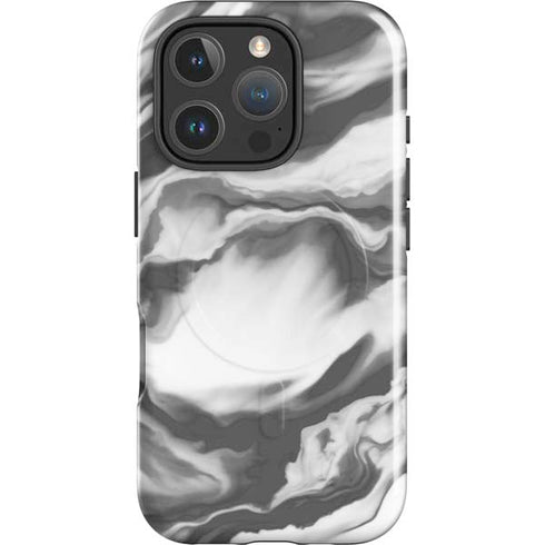 Grey Marble Ink iPhone 16 Pro Magsafe Impact Case